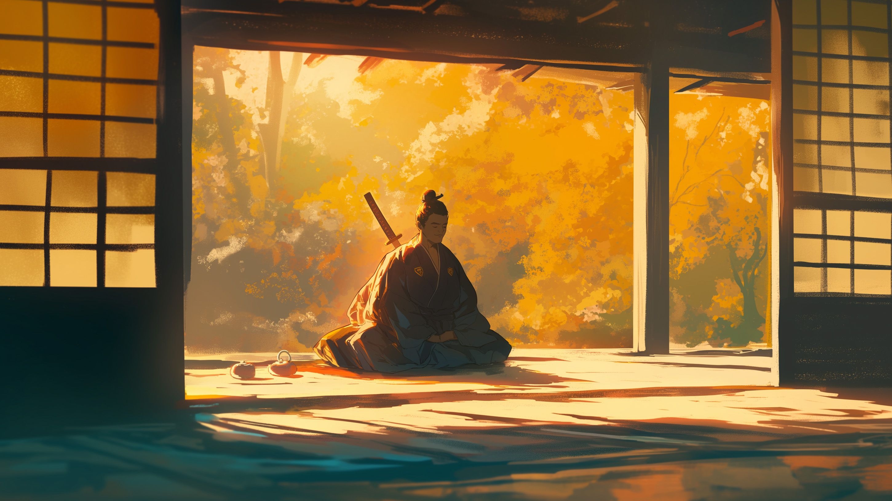 Design workspace with anime-style character